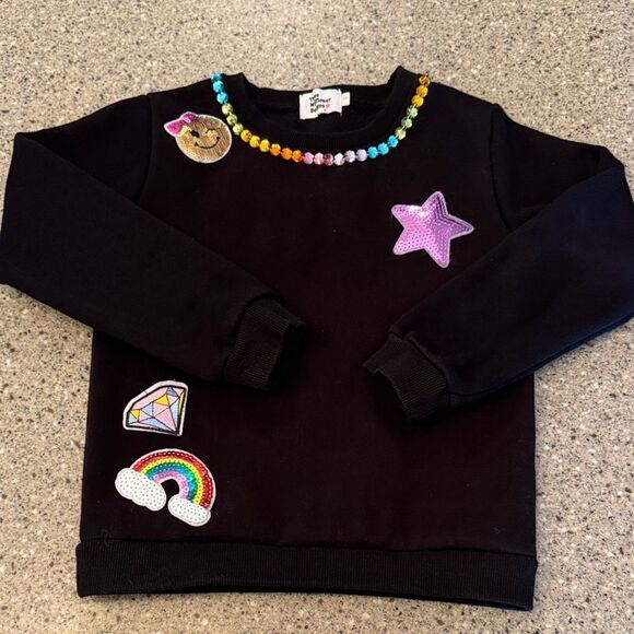 THREE WILDFLOWER DESIGNS Embellished Sparkle Crewneck Sweatshirt - Picture 2 of 7